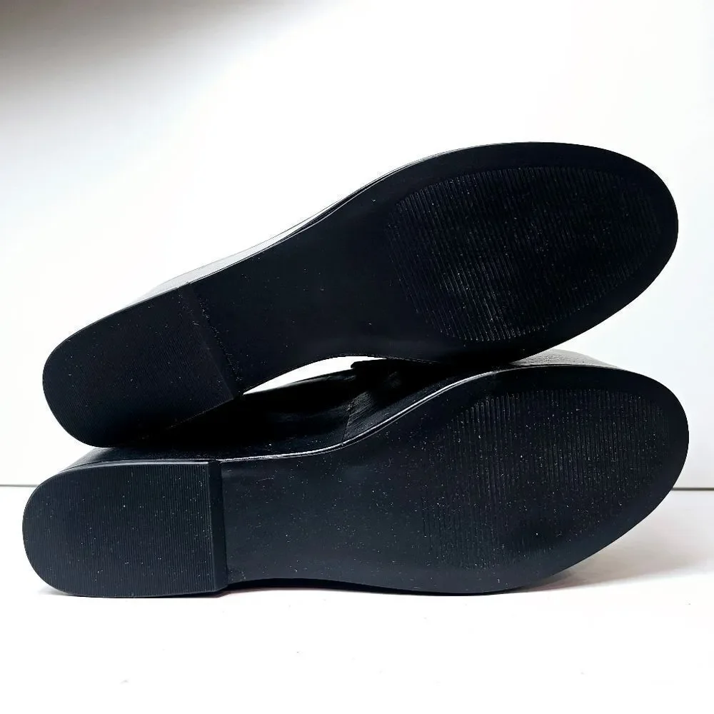 NEW Steve Madden Leather Bit Buckle Extreme Platform Wedge Loafer Size 9